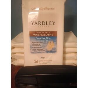 Yardley London Disposable Washcloths Sensitive Skin 16 Clothes Each Lot Of 5